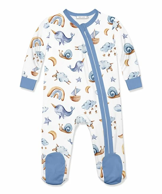 Best Sale π Little Millie White & Blue Dream Footie - Infant For Baby & Maternity β€οΈ 1 Best Sale π Little Millie White & Blue Dream Footie - Infant For Baby & Maternity β€οΈ