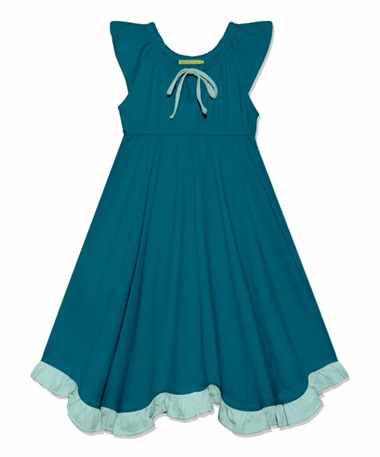 Discount π€© Millie+ By Millie Loves Lily Teal & Mint Ruffle-Accent Angel-Sleeve π Dress - π§ Girls For Kids π 1 Discount π€© Millie+ By Millie Loves Lily Teal & Mint Ruffle-Accent Angel-Sleeve π Dress - π§ Girls For Kids π