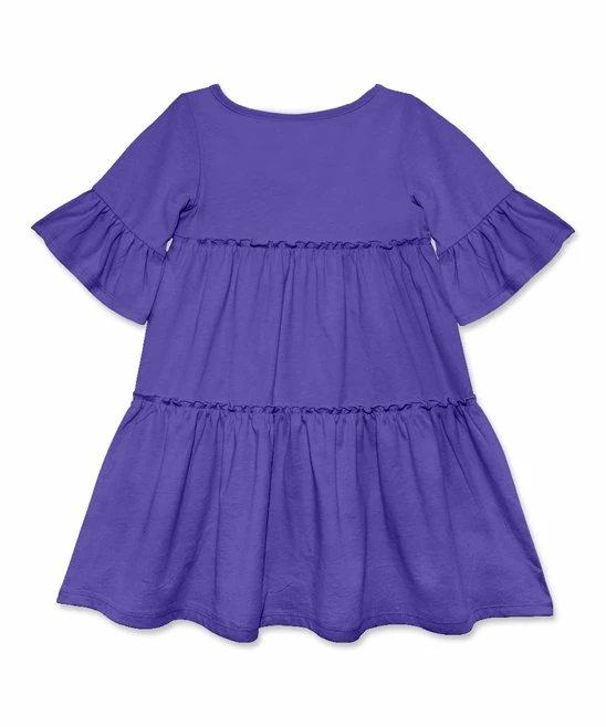 Cheap π Simply Millie By Millie Loves Lily Blue Iris Trumpet-Sleeve Tiered A-Line π Dress - Infant, Toddler & π§ Girls For Kids π 3 Cheap π Simply Millie By Millie Loves Lily Blue Iris Trumpet-Sleeve Tiered A-Line π Dress - Infant, Toddler & π§ Girls For Kids π - Image 3