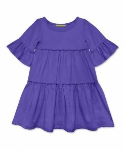 Cheap 🛒 Simply Millie By Millie Loves Lily Blue Iris Trumpet-Sleeve Tiered A-Line 👗 Dress - Infant, Toddler & 👧 Girls For Kids 🌟