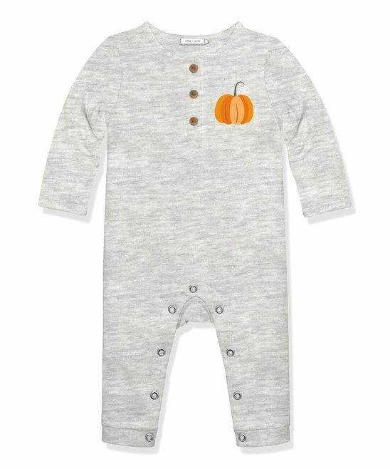 Discount π Little Millie Heather Gray Pumpkin French Terry Button-Front Playsuit - Infant For Baby & Maternity π₯ 1 Discount π Little Millie Heather Gray Pumpkin French Terry Button-Front Playsuit - Infant For Baby & Maternity π₯