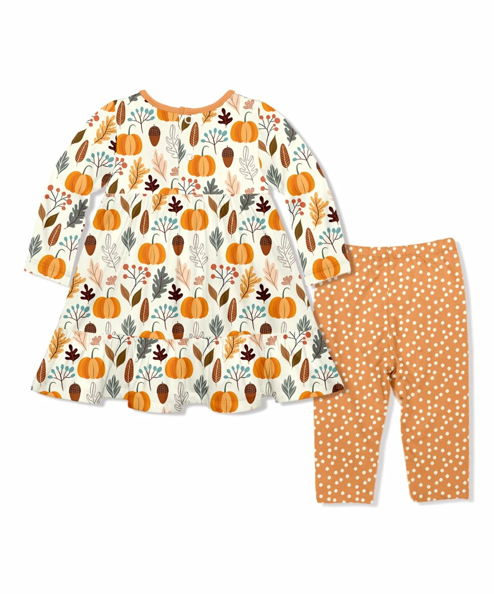 Top 10 π Little Millie Cream Autumn Frost Long-Sleeve Babydoll π Dress & Leggings - Infant For Kids π₯° 4 Top 10 π Little Millie Cream Autumn Frost Long-Sleeve Babydoll π Dress & Leggings - Infant For Kids π₯° - Image 4