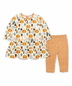 Top 10 😀 Little Millie Cream Autumn Frost Long-Sleeve Babydoll 👗 Dress & Leggings - Infant For Kids 🥰