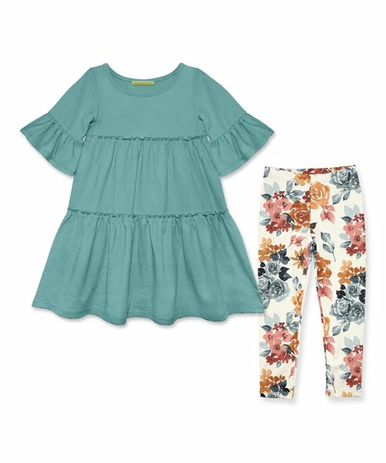 Hot Sale π Millie Loves Lily Nile Blue Trumpet-Sleeve Babydoll π Dress & Autumn Florals Leggings - Infant, Toddler & π§ Girls For Kids π₯ 1 Hot Sale π Millie Loves Lily Nile Blue Trumpet-Sleeve Babydoll π Dress & Autumn Florals Leggings - Infant, Toddler & π§ Girls For Kids π₯