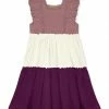 Hot Sale ✨ Simply Millie By Millie Loves Lily Nostalgia Rose & Cream Ruffle Square Neck Sleeveless A-Line 👗 Dress - Infant, Toddler & 👧 Girls For Kids ❤️