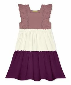 Hot Sale ✨ Simply Millie By Millie Loves Lily Nostalgia Rose & Cream Ruffle Square Neck Sleeveless A-Line 👗 Dress - Infant, Toddler & 👧 Girls For Kids ❤️