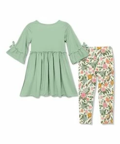 Best Sale π₯ Millie Loves Lily Sage Trumpet-Sleeve A-Line π Dress & Millie Floral Leggings - Infant, Toddler & π§ Girls For Kids β 5 Best Sale π₯ Millie Loves Lily Sage Trumpet-Sleeve A-Line π Dress & Millie Floral Leggings - Infant, Toddler & π§ Girls For Kids β -Little Millie-shop zu107883944 alt 2 tm1659547830