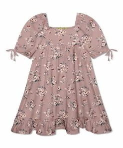 Top 10 🎁 Millie Loves Lily Mauve Petite Butterfly & Floral Puff-Sleeve Ruffle-Hem A-Line 👗 Dress - Toddler & 👧 Girls For Kids 💯