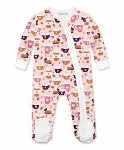 Flash Sale ✨ Little Millie Pink & Orange Autumn Mocha Footie - Infant For Baby & Maternity 🧨