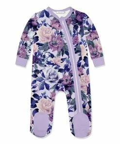 Budget 💯 Little Millie Purple Fame Floral Ruffle-Trim Footie - Infant For Baby & Maternity ⌛