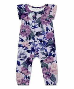 Best Sale 🤩 Little Millie Purple & Blush Fame Floral Cap-Sleeve Playsuit - Infant & Toddler For Kids ❤️