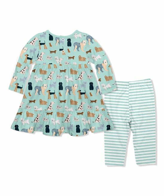 Flash Sale π₯° Little Millie Mint πΆ Doggy πΆ Dog Babydoll π Dress & Leggings - Infant & Toddler For Kids π₯° 3 Flash Sale π₯° Little Millie Mint πΆ Doggy πΆ Dog Babydoll π Dress & Leggings - Infant & Toddler For Kids π₯° - Image 3