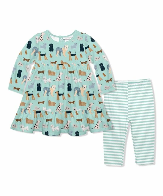 Flash Sale π₯° Little Millie Mint πΆ Doggy πΆ Dog Babydoll π Dress & Leggings - Infant & Toddler For Kids π₯° 1 Flash Sale π₯° Little Millie Mint πΆ Doggy πΆ Dog Babydoll π Dress & Leggings - Infant & Toddler For Kids π₯°