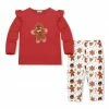 Budget 🤩 Little Millie Red Gingerbread Cookie Snap Angel-Sleeve Top & Leggings - Toddler For Kids 🧨