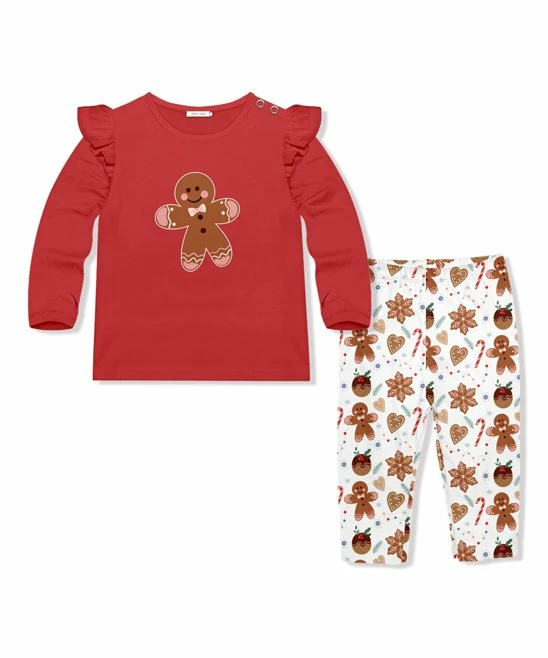 Budget π€© Little Millie Red Gingerbread Cookie Snap Angel-Sleeve Top & Leggings - Toddler For Kids 𧨠1 Budget π€© Little Millie Red Gingerbread Cookie Snap Angel-Sleeve Top & Leggings - Toddler For Kids π§¨