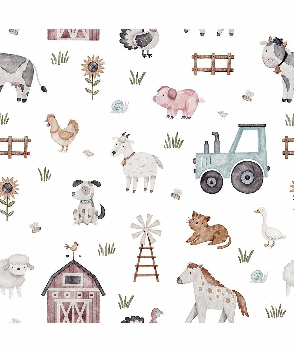 Hot Sale π Little Millie White & Slate Blue Baby Farm Animals Footie - Infant For Baby & Maternity π 2 Hot Sale π Little Millie White & Slate Blue Baby Farm Animals Footie - Infant For Baby & Maternity π - Image 2