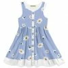 Hot Sale 🔔 Millie Loves Lily Periwinkle & White Daisy Sleeveless Button-Front A-Line 👗 Dress - Infant, Toddler & 👧 Girls For Kids 🔥