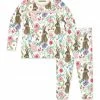 Cheapest 🧨 Millie Loves Lily White & Pink Bunny Floral Long-Sleeve Pajama Set - Toddler & 👧 Girls For Kids 🤩