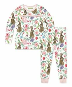 Cheapest 🧨 Millie Loves Lily White & Pink Bunny Floral Long-Sleeve Pajama Set - Toddler & 👧 Girls For Kids 🤩