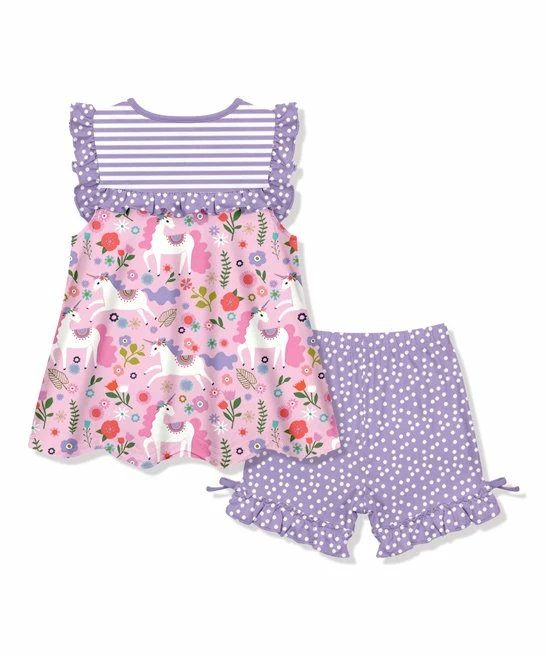 Top 10 π Millie Loves Lily Pink Darling Unicorn Babydoll Top & Purple Dot Bow Shorts - Toddler & π§ Girls For Kids π― 3 Top 10 π Millie Loves Lily Pink Darling Unicorn Babydoll Top & Purple Dot Bow Shorts - Toddler & π§ Girls For Kids π― - Image 3