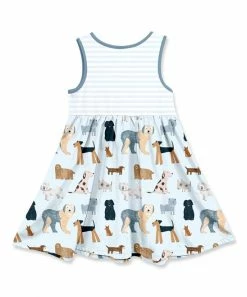 Budget 🛒 Millie Loves Lily Pale Blue 🐕 Doggy 🐕 Dog Button-Accent Sleeveless 👗 Dress - Infant, Toddler & 👧 Girls For Kids 🎁 -Little Millie-shop zu108297815 alt 2 tm1665506249