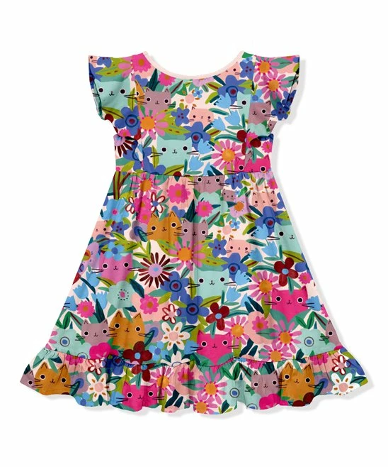 Top 10 π Millie Loves Lily Mint & Pink Kitten Floral Ruffle Angel-Sleeve π Dress - Infant, Toddler & π§ Girls For Kids π 3 Top 10 π Millie Loves Lily Mint & Pink Kitten Floral Ruffle Angel-Sleeve π Dress - Infant, Toddler & π§ Girls For Kids π - Image 3