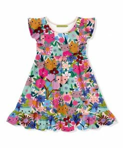 Top 10 🛒 Millie Loves Lily Mint & Pink Kitten Floral Ruffle Angel-Sleeve 👗 Dress - Infant, Toddler & 👧 Girls For Kids 🎁
