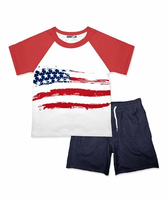 New π Millie & Maxx Red USA Flag Tee & Dark Navy Drawstring Shorts - Infant, Toddler & Boys For Kids π€© 1 New π Millie & Maxx Red USA Flag Tee & Dark Navy Drawstring Shorts - Infant, Toddler & Boys For Kids π€©