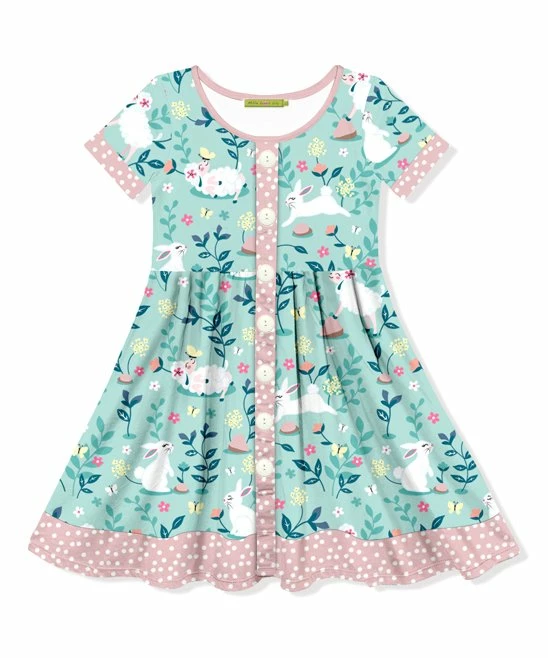 Best Pirce π Millie Loves Lily Mint & White Floral Bunnies & Lambs Button-Front A-Line π Dress - Toddler & π§ Girls For Kids π 1 Best Pirce π Millie Loves Lily Mint & White Floral Bunnies & Lambs Button-Front A-Line π Dress - Toddler & π§ Girls For Kids π