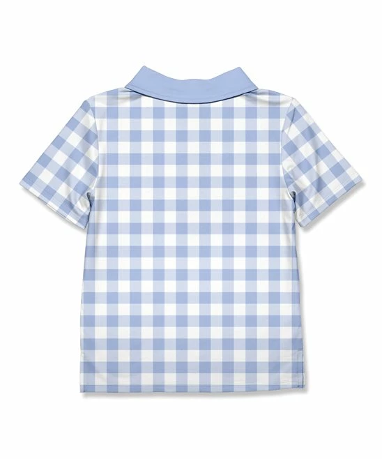 Budget π Millie & Maxx Periwinkle & White Gingham Bunny Polo - Infant, Toddler & Boys For Kids βοΈ 2 Budget π Millie & Maxx Periwinkle & White Gingham Bunny Polo - Infant, Toddler & Boys For Kids βοΈ - Image 2