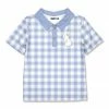 Budget 👍 Millie & Maxx Periwinkle & White Gingham Bunny Polo - Infant, Toddler & Boys For Kids ✔️