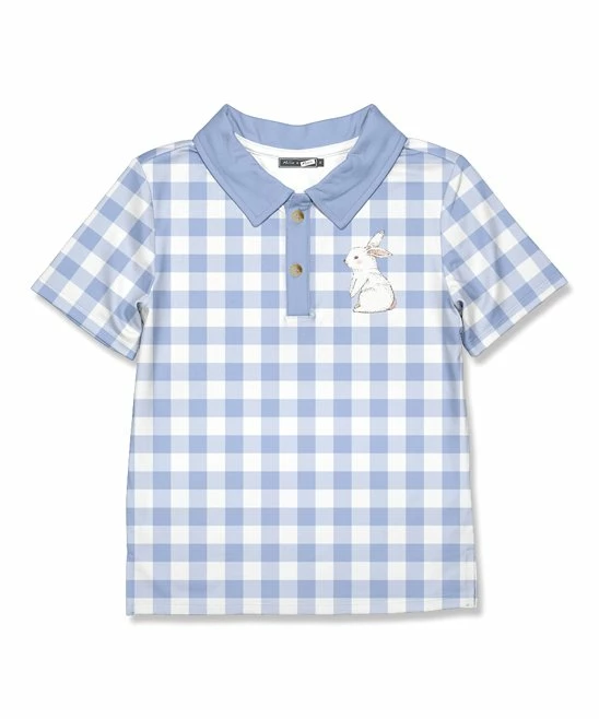 Budget π Millie & Maxx Periwinkle & White Gingham Bunny Polo - Infant, Toddler & Boys For Kids βοΈ 1 Budget π Millie & Maxx Periwinkle & White Gingham Bunny Polo - Infant, Toddler & Boys For Kids βοΈ