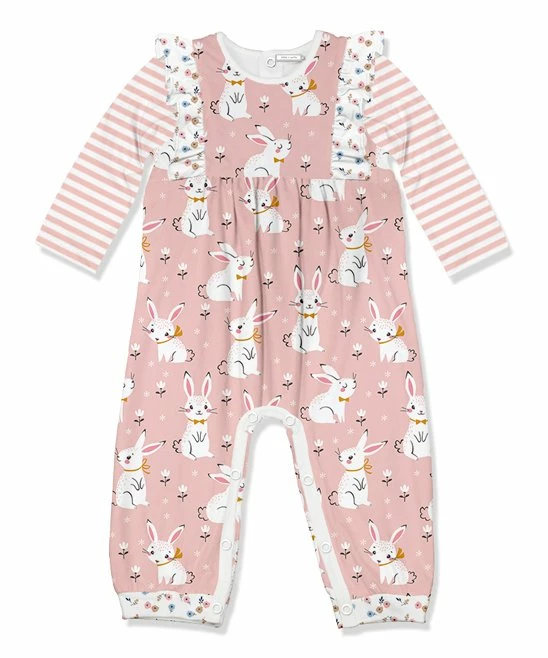 Deals π― Little Millie Pink & White Bunny Ruffle-Trim Playsuit - Infant & Toddler For Kids β€οΈ 1 Deals π― Little Millie Pink & White Bunny Ruffle-Trim Playsuit - Infant & Toddler For Kids β€οΈ
