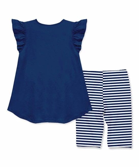 Coupon π₯ Millie Loves Lily Navy Modern Floral Angel-Sleeve Hi-Low Top & Stripe Bike Shorts - Toddler & π§ Girls For Kids π 2 Coupon π₯ Millie Loves Lily Navy Modern Floral Angel-Sleeve Hi-Low Top & Stripe Bike Shorts - Toddler & π§ Girls For Kids π - Image 2