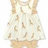 Top 10 🤩 Little Millie Cream & Yellow Jerri Giraffe Bubble Romper - Infant & Toddler For Kids 🔥