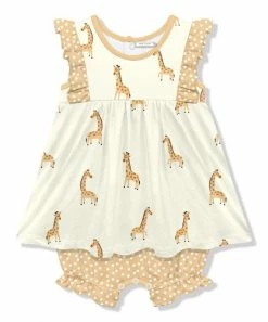 Top 10 🤩 Little Millie Cream & Yellow Jerri Giraffe Bubble Romper - Infant & Toddler For Kids 🔥