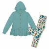 Best reviews of 😉 Millie Loves Lily Nile Blue Ruffle-Hem Button-Up Hoodie & Technicolor Leopard Leggings - Infant, Toddler & 👧 Girls For Kids 👍