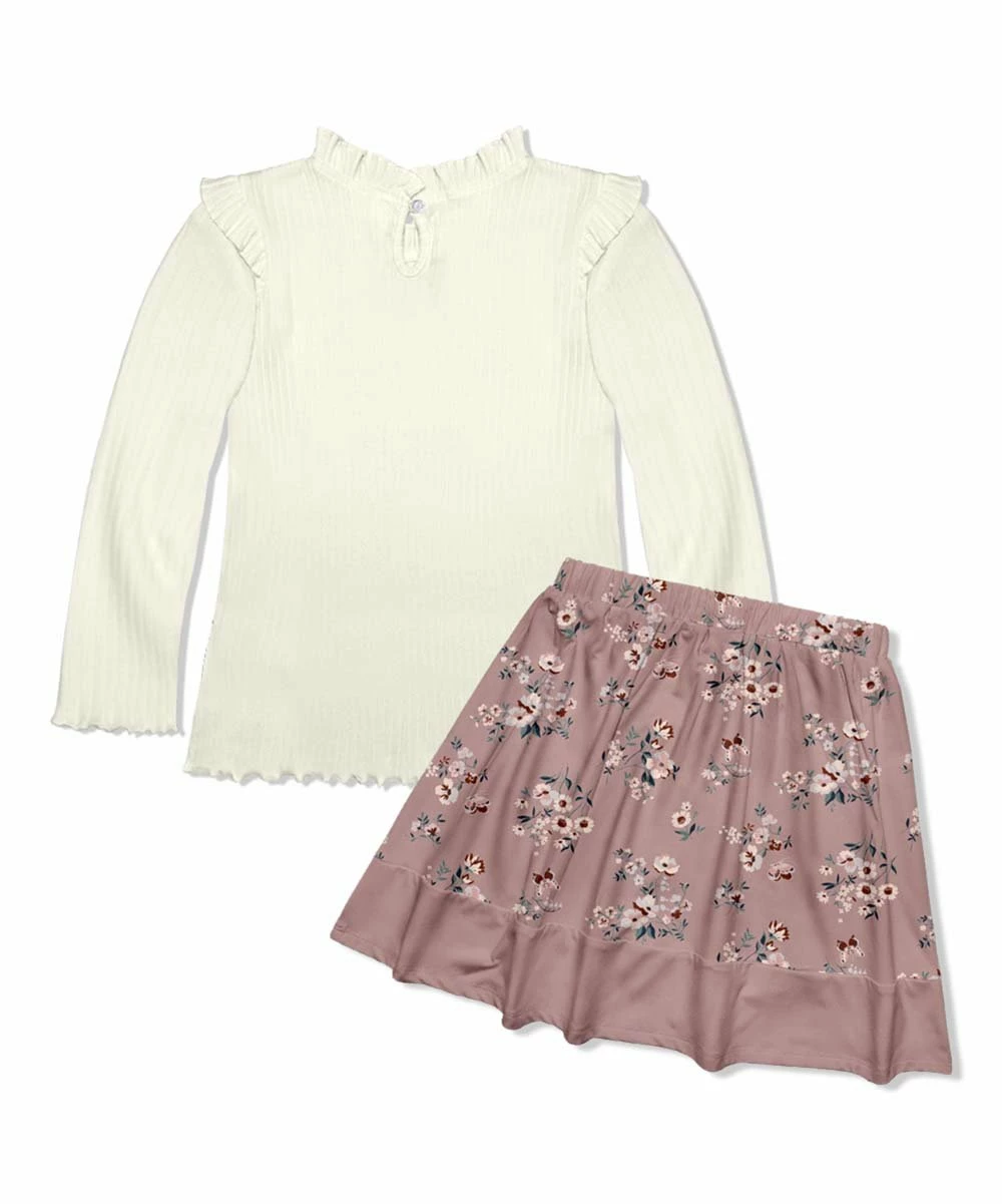 Discount π Millie Loves Lily Cream Ribbed Long-Sleeve Top & Pink Petite Butterfly Floral Leggings - Toddler & π§ Girls For Kids β€οΈ 4 Discount π Millie Loves Lily Cream Ribbed Long-Sleeve Top & Pink Petite Butterfly Floral Leggings - Toddler & π§ Girls For Kids β€οΈ - Image 4