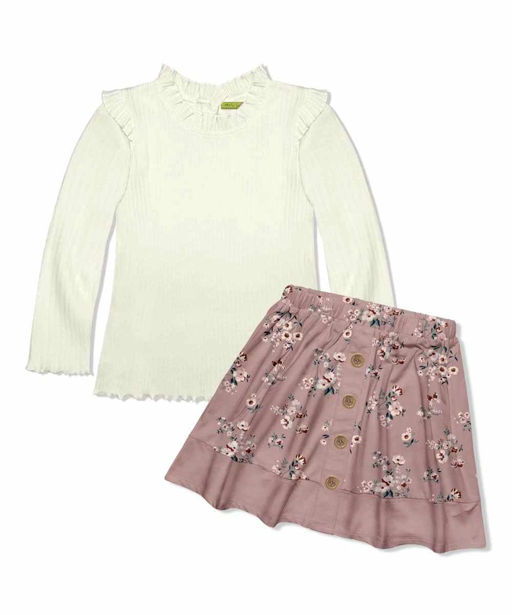Discount π Millie Loves Lily Cream Ribbed Long-Sleeve Top & Pink Petite Butterfly Floral Leggings - Toddler & π§ Girls For Kids β€οΈ 1 Discount π Millie Loves Lily Cream Ribbed Long-Sleeve Top & Pink Petite Butterfly Floral Leggings - Toddler & π§ Girls For Kids β€οΈ