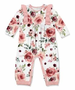 Top 10 😍 Little Millie Pink & White Ruby Floral Ruffle-Trim Playsuit - Infant & Toddler For Kids 🔔