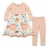Best reviews of 😉 Millie Loves Lily Cream Dino Days Pocket A-Line 👗 Dress & Stripe Leggings - Infant, Toddler & 👧 Girls For Kids ✔️