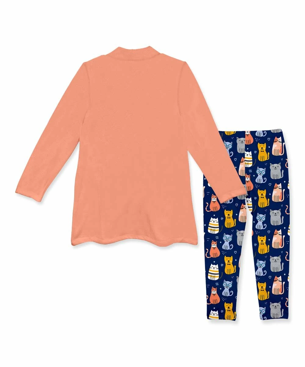 Top 10 π Millie Loves Lily Coral Pocket Cardigan & Navy Kitty Cats Leggings - Infant, Toddler & π§ Girls For Baby & Maternity π 3 Top 10 π Millie Loves Lily Coral Pocket Cardigan & Navy Kitty Cats Leggings - Infant, Toddler & π§ Girls For Baby & Maternity π - Image 3