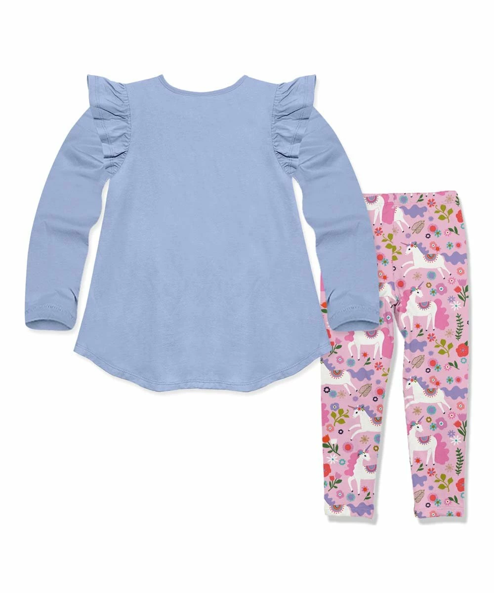 Best Pirce π Millie Loves Lily Periwinkle Darling Unicorn Angel-Sleeve Hi-Low Top & Pink Leggings - Infant, Toddler & π§ Girls For Kids π 3 Best Pirce π Millie Loves Lily Periwinkle Darling Unicorn Angel-Sleeve Hi-Low Top & Pink Leggings - Infant, Toddler & π§ Girls For Kids π - Image 3