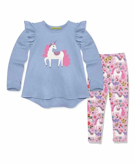 Best Pirce π Millie Loves Lily Periwinkle Darling Unicorn Angel-Sleeve Hi-Low Top & Pink Leggings - Infant, Toddler & π§ Girls For Kids π 1 Best Pirce π Millie Loves Lily Periwinkle Darling Unicorn Angel-Sleeve Hi-Low Top & Pink Leggings - Infant, Toddler & π§ Girls For Kids π