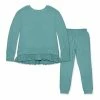 Brand new 👍 Simply Millie By Millie Loves Lily Nile Blue Ruffle-Hem French Terry Sweatshirt & Joggers - Infant, Toddler & 👧 Girls For Kids 🧨