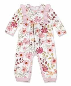 Deals 🥰 Little Millie Pink & White Floral Breeze Ruffle-Trim Playsuit - Infant & Toddler For Kids 🌟