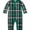 Promo 🧨 Little Millie Green Plaid Collared Long-Sleeve Playsuit - Infant For Baby & Maternity 🔔