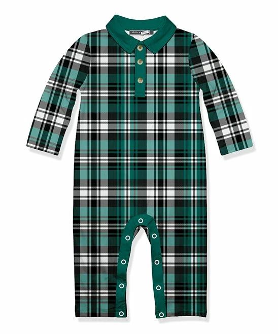 Promo 𧨠Little Millie Green Plaid Collared Long-Sleeve Playsuit - Infant For Baby & Maternity π 1 Promo 𧨠Little Millie Green Plaid Collared Long-Sleeve Playsuit - Infant For Baby & Maternity π