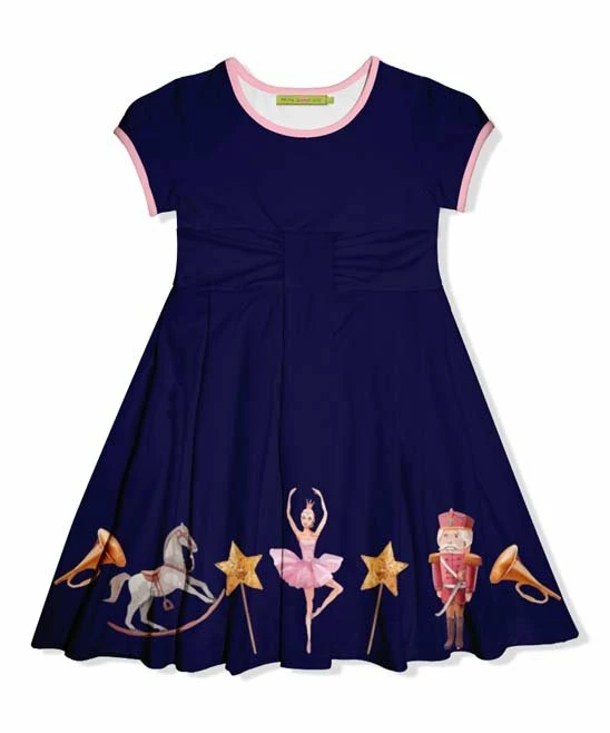 Hot Sale π Millie Loves Lily Navy & Pink Nutcracker Dance Bow Cap-Sleeve A-Line π Dress - π§ Girls For Kids π 1 Hot Sale π Millie Loves Lily Navy & Pink Nutcracker Dance Bow Cap-Sleeve A-Line π Dress - π§ Girls For Kids π