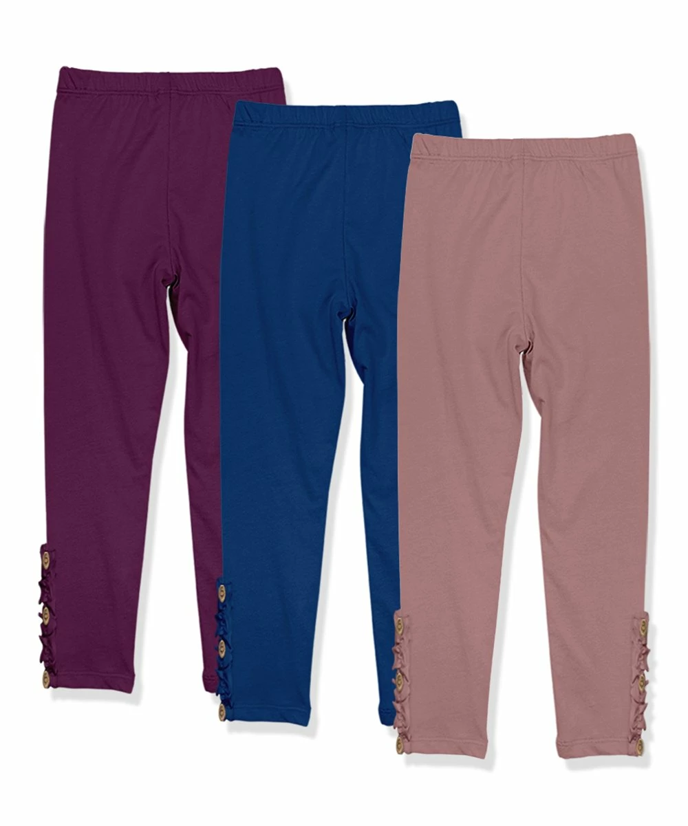Best deal π― Simply Millie By Millie Loves Lily Plum, Navy & Nostalgia Rose Button-Accent Ruffle-Trim Leggings Set - π§ Girls For Kids π₯ 2 Best deal π― Simply Millie By Millie Loves Lily Plum, Navy & Nostalgia Rose Button-Accent Ruffle-Trim Leggings Set - π§ Girls For Kids π₯ - Image 2